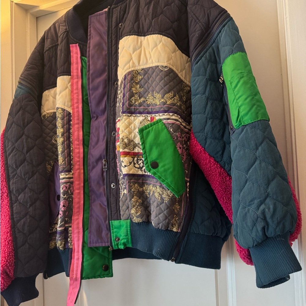 Vintage Patchwork Bomber Jacket - image 6